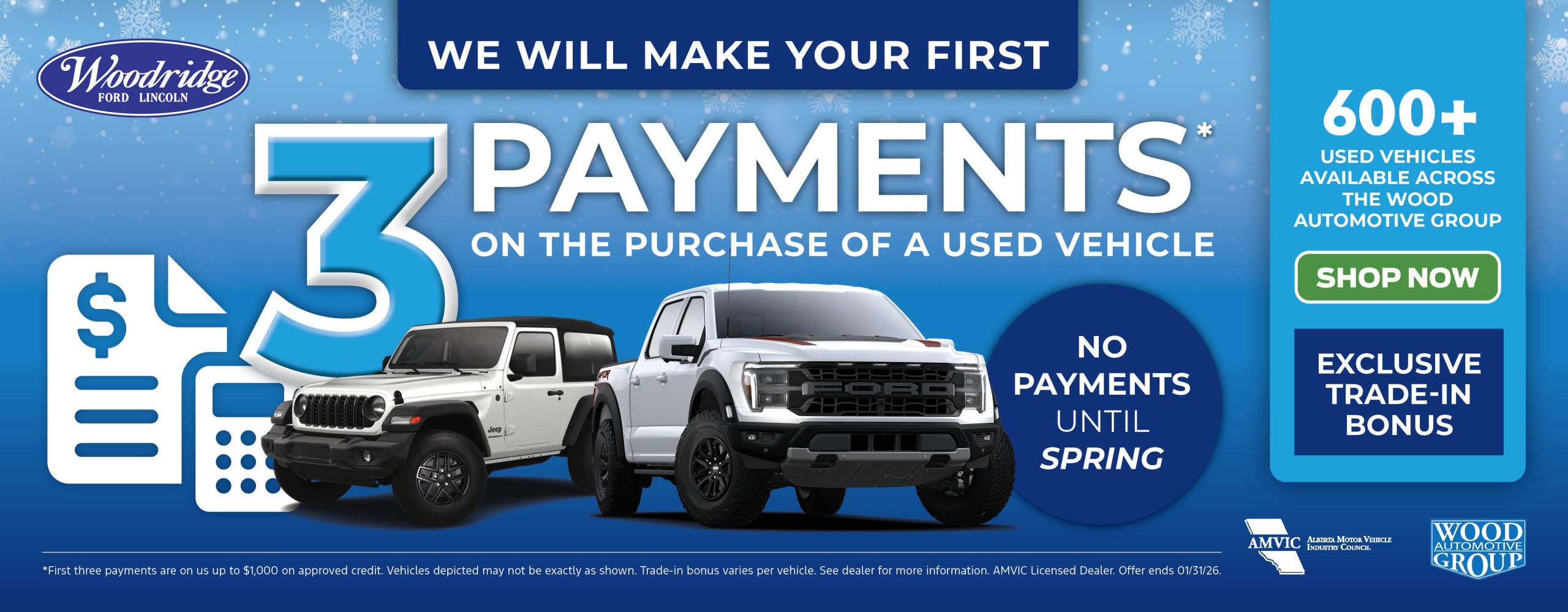 January 2026 Woodridge First Three Payments On Us